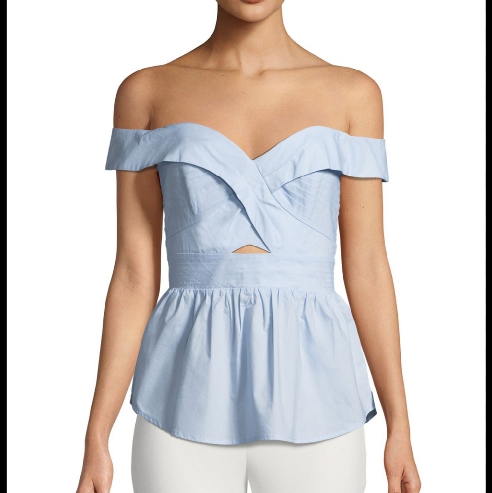 Sara off the shoulder Fitted Peplum Top
